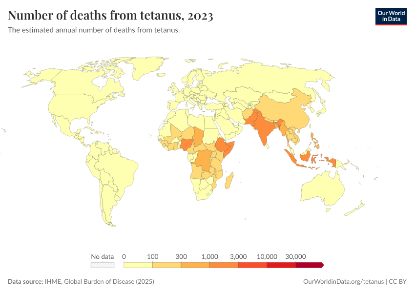 A thumbnail of the "Number of deaths from tetanus" chart