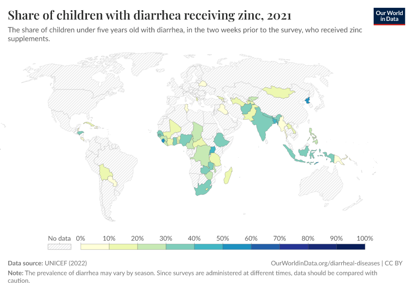 A thumbnail of the "Share of children with diarrhea receiving zinc" chart