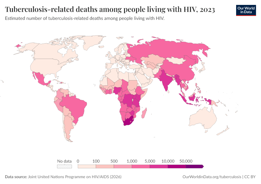A thumbnail of the "Tuberculosis-related deaths among people living with HIV" chart